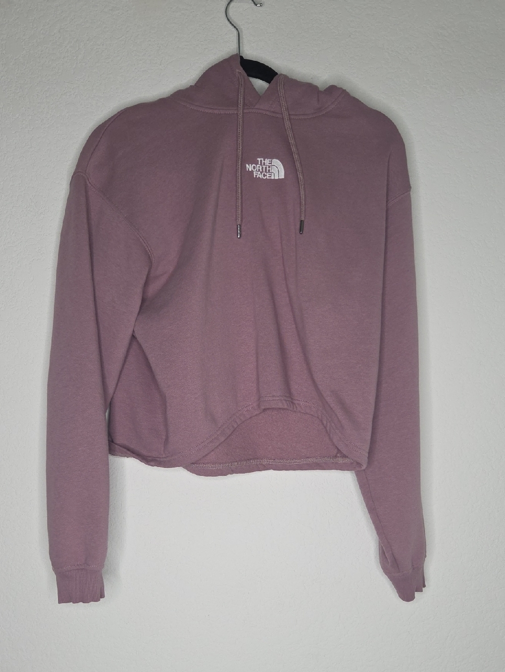 The North Face Cropped Hoodie Sweatshirt Size M Mauve Purple Pullover Casual